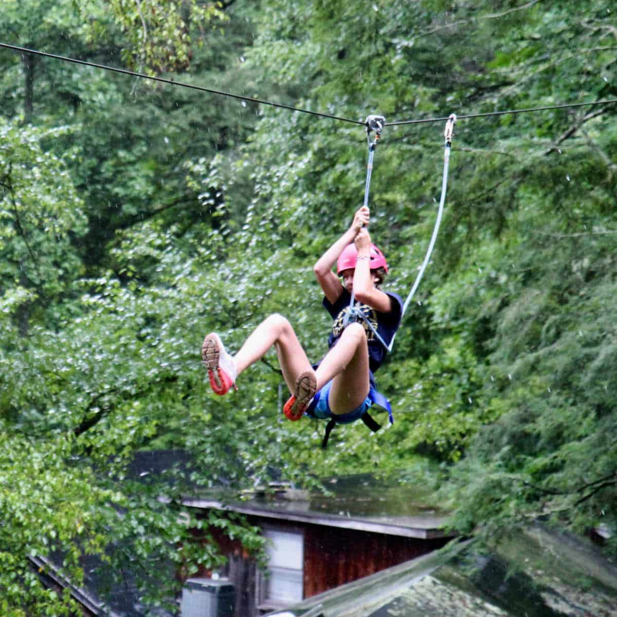 zipline summer camp kid