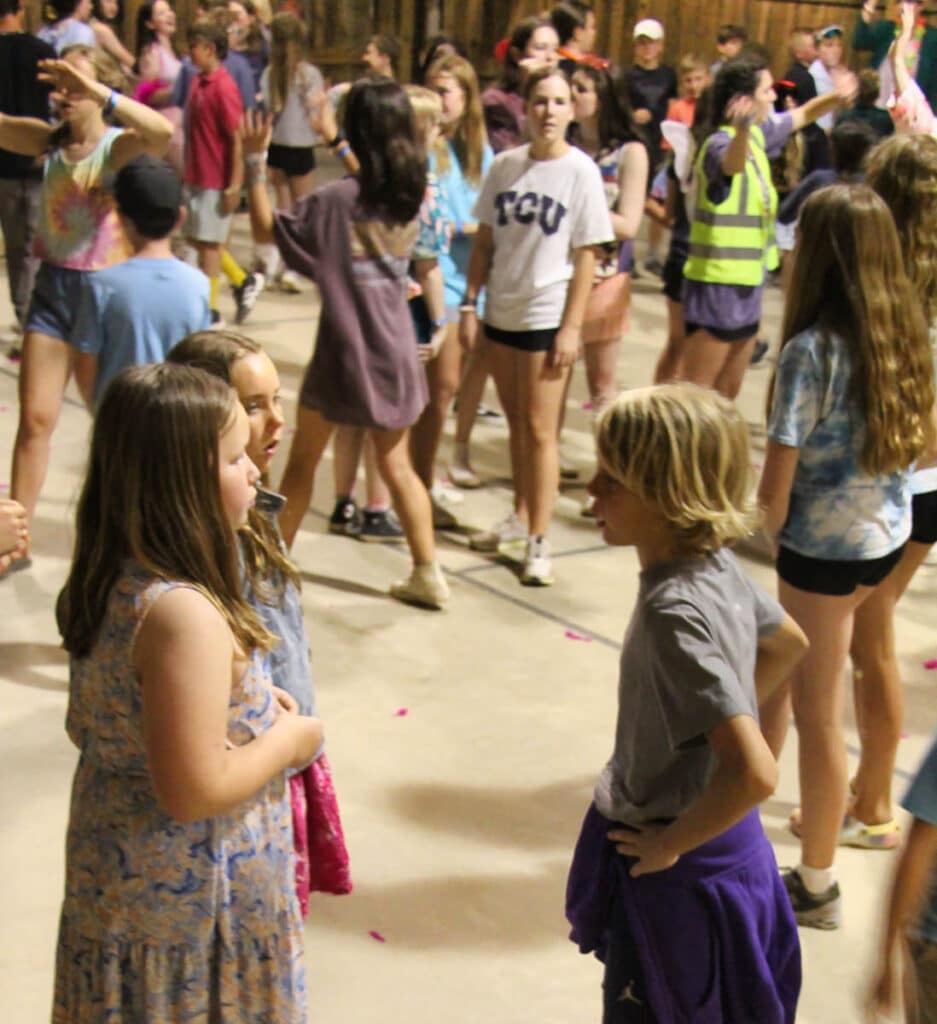 boy and girls at fun camp dance