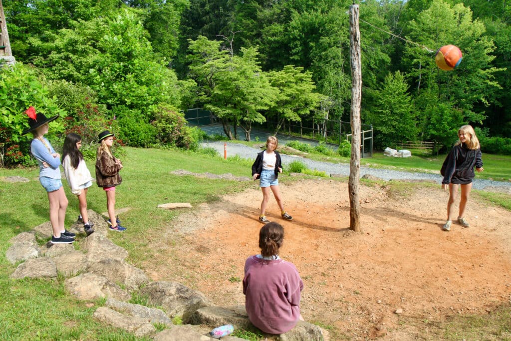 summer camp tetherball game