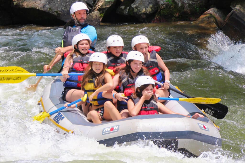 girls summer camp rafting