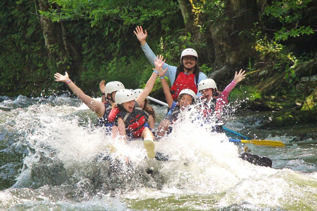 girls camp rafting trip