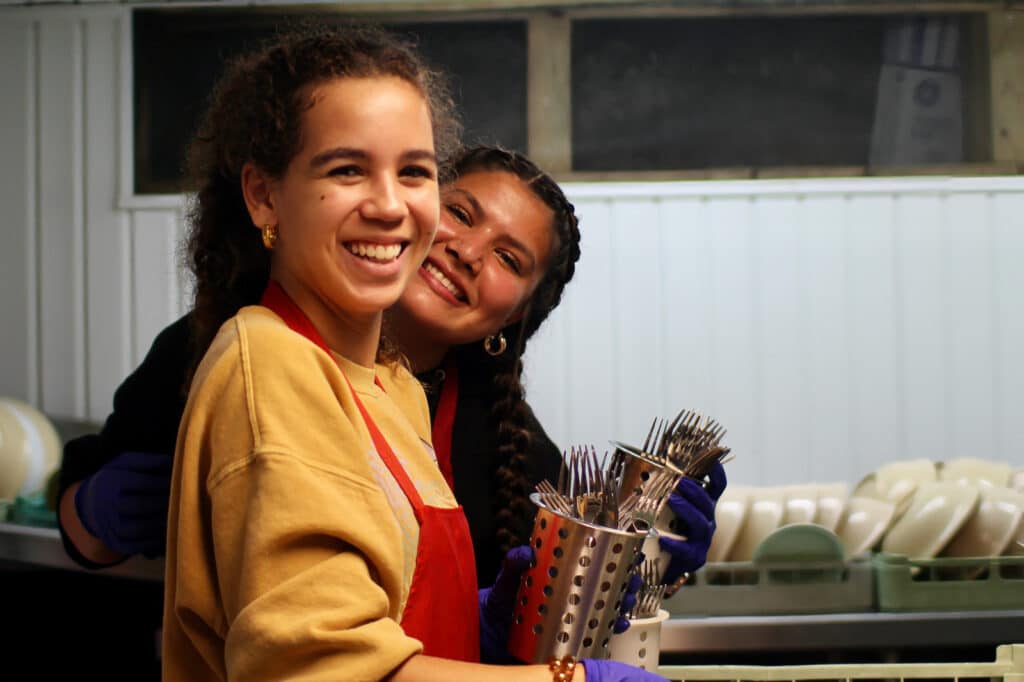 teenagers helping at summer camp