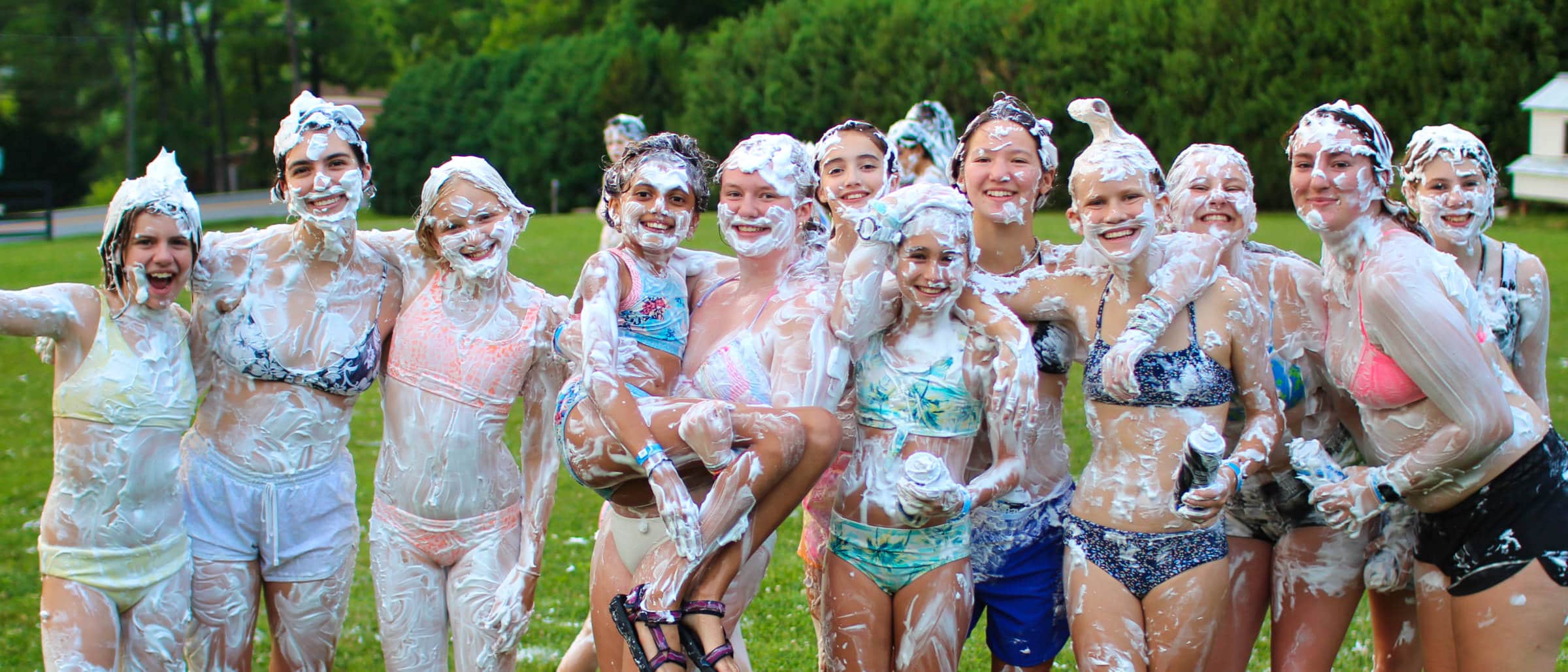 shaving cream fight at summer camp