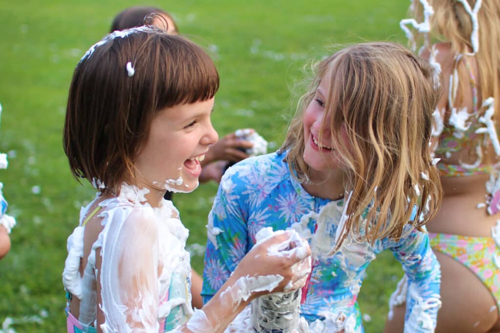 camp shaving cream play