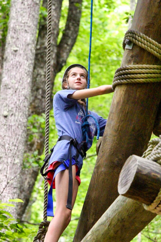 tower climbing summer camp kid