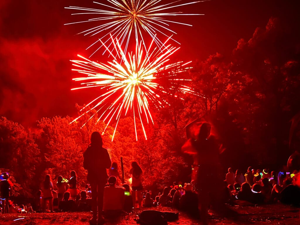 summer camp fireworks show