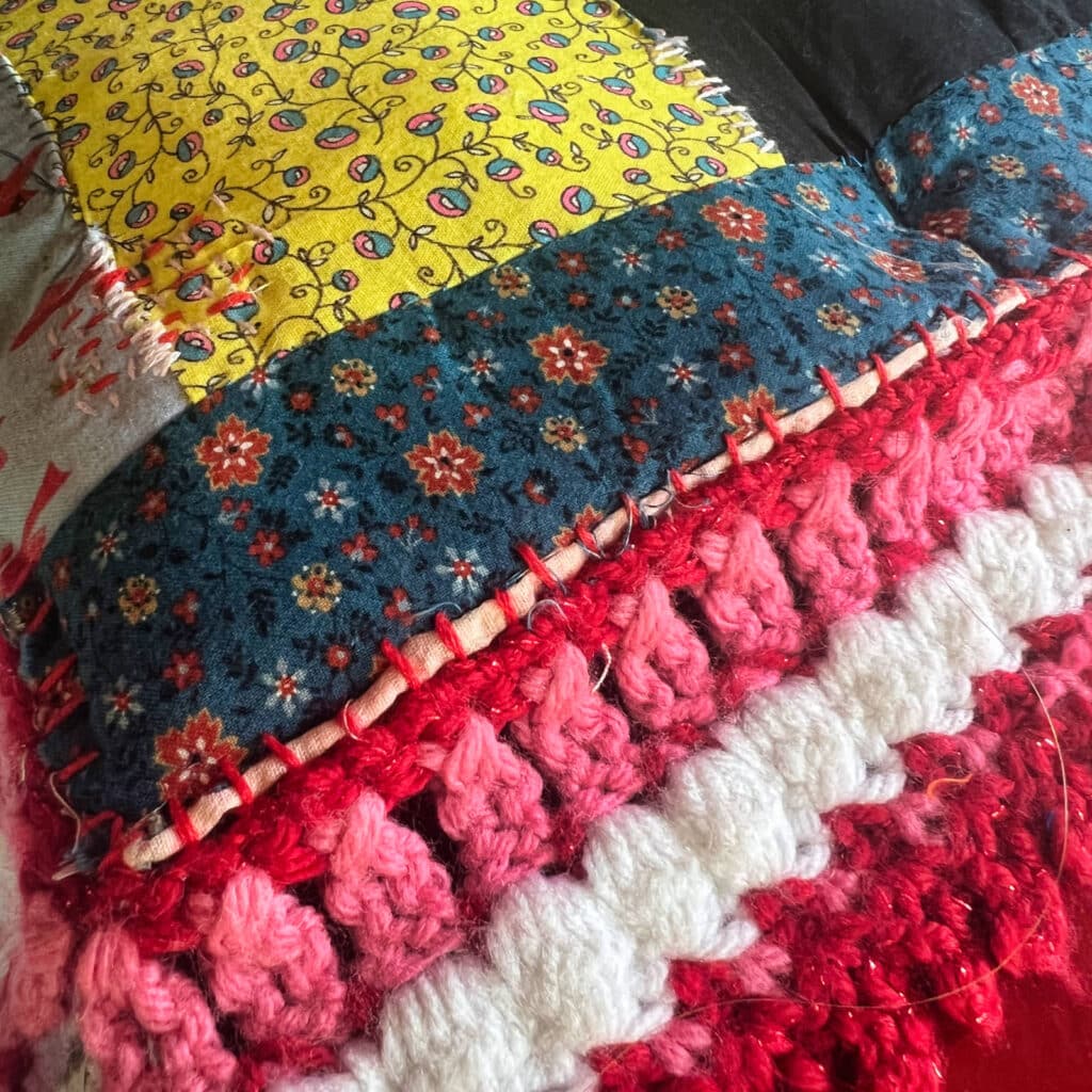 summer camp needlecraft pillow