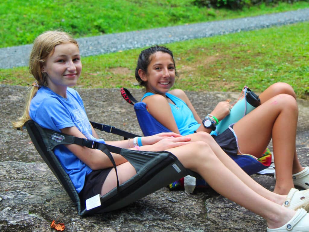 summer camp children taking it easy