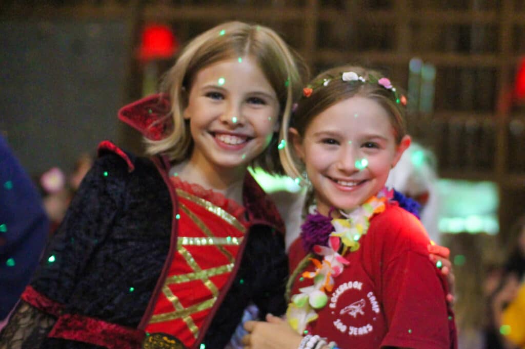 costumed summer camp girls