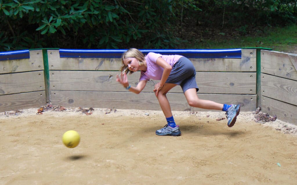 summer camp kid playing gagaball