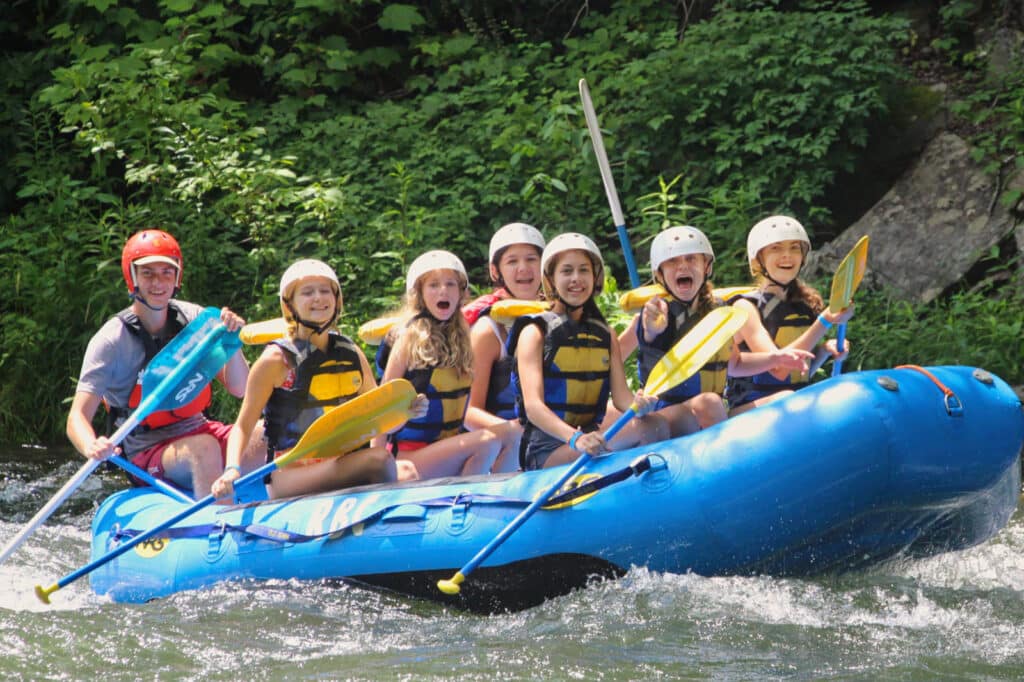 rafting camp silly kids