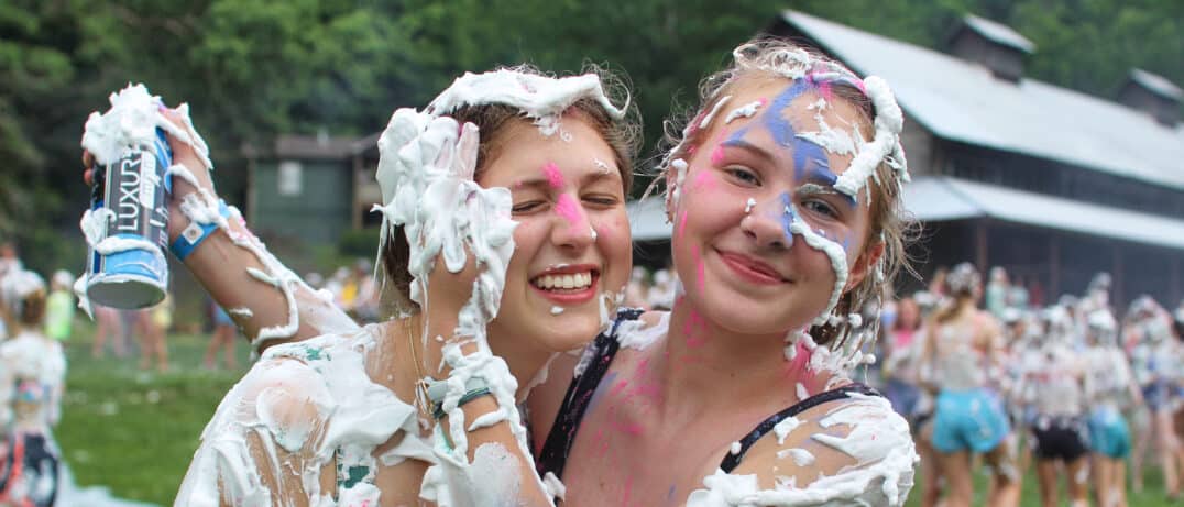 teen girls shaving cream event