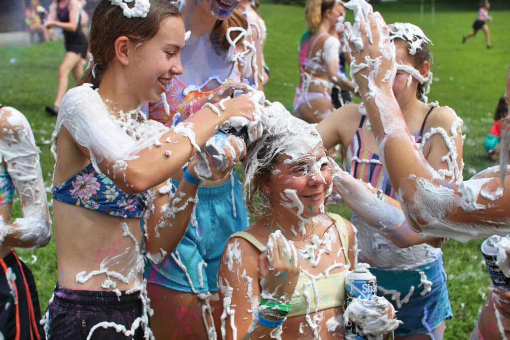 playing with shaving cream