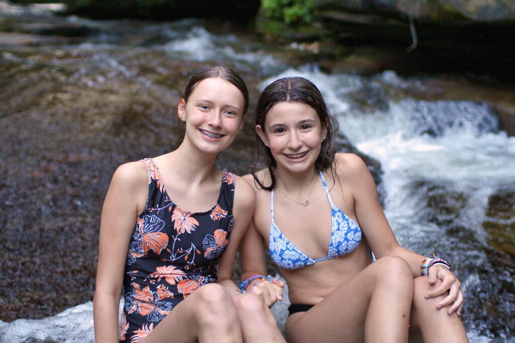 camp girls at sliding rock nc