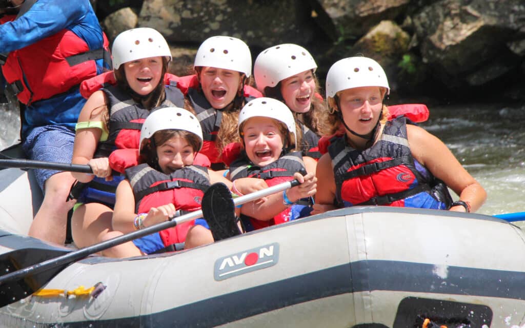 Camp whitewater rafting fun