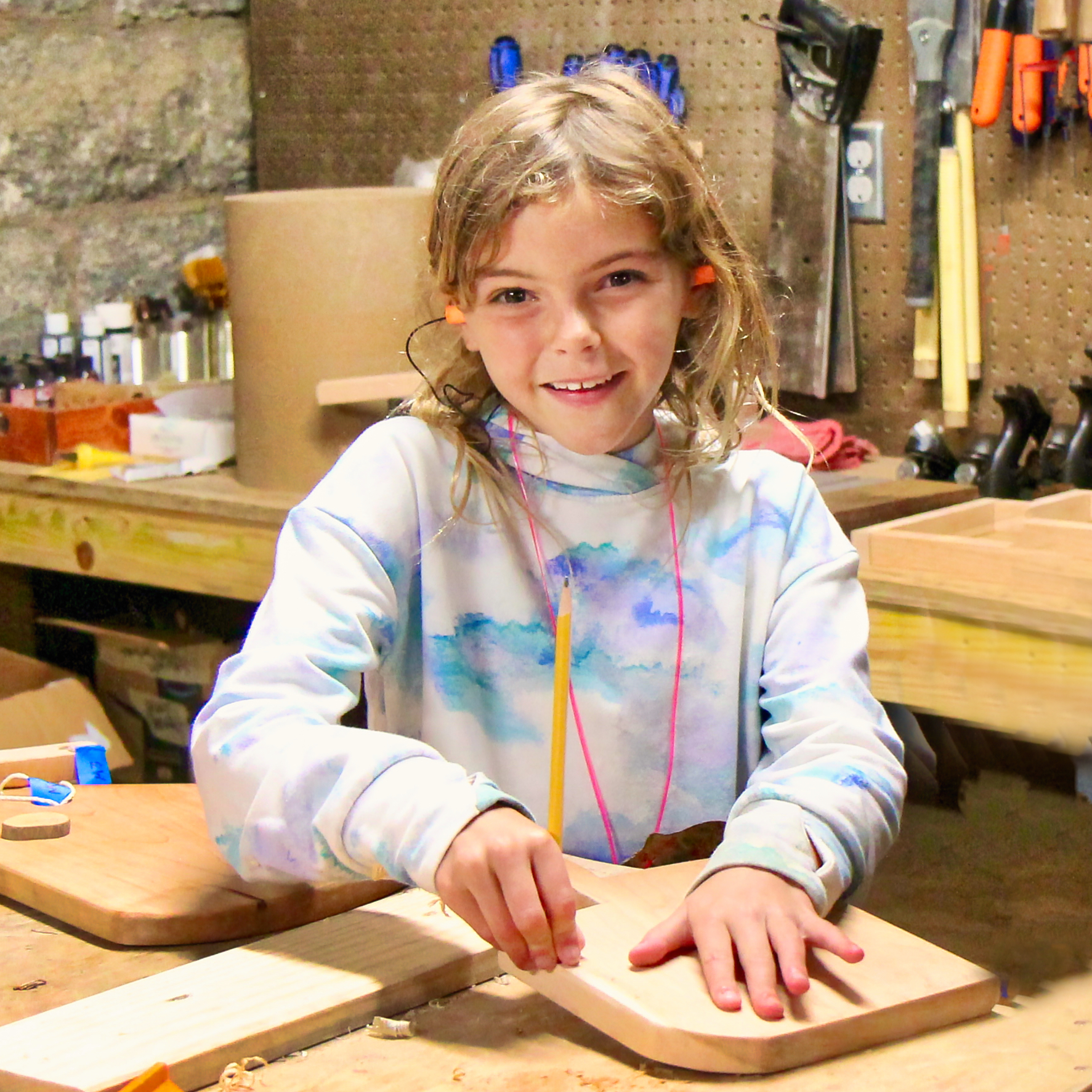 small summer camp girls woodworking