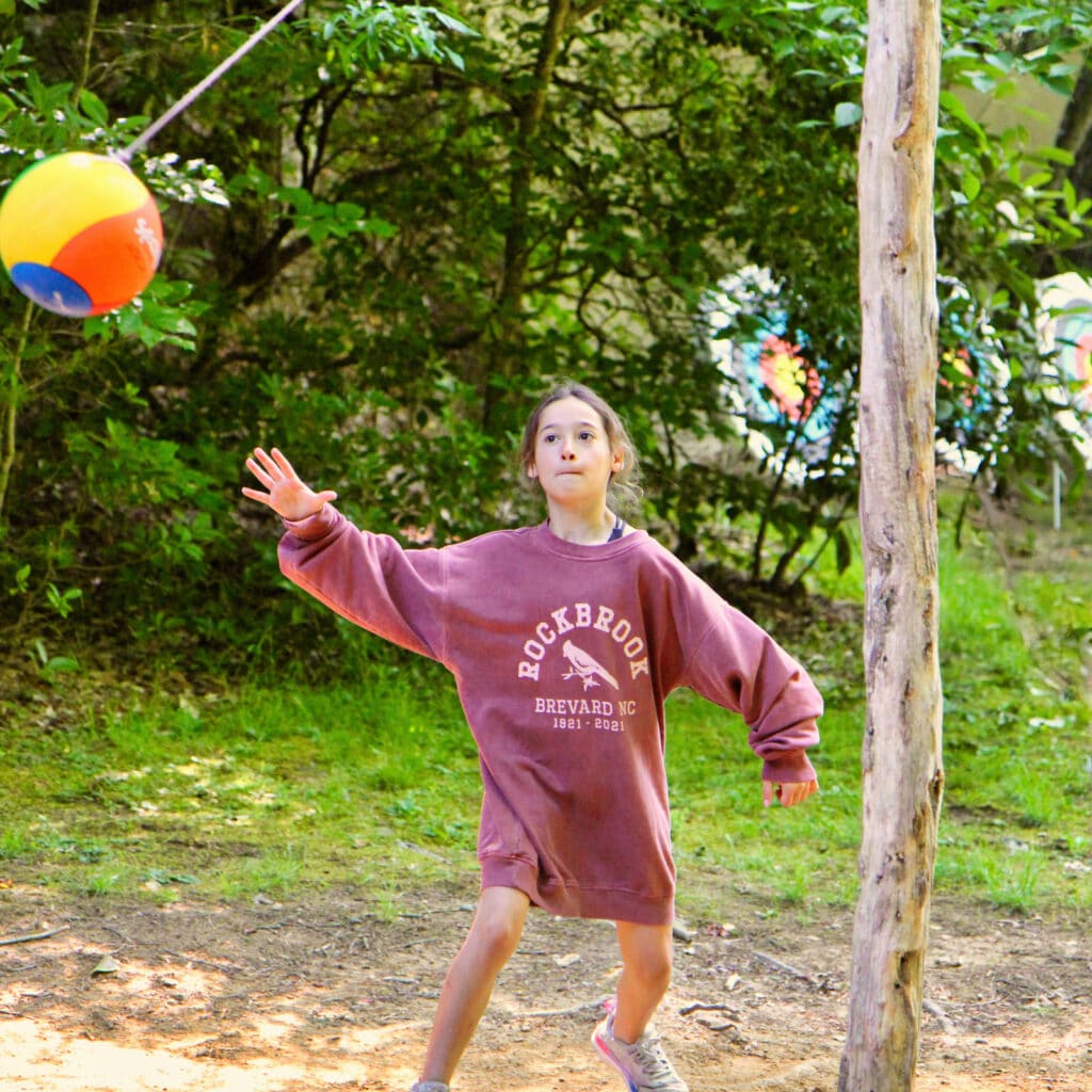summer camp tetherball girl
