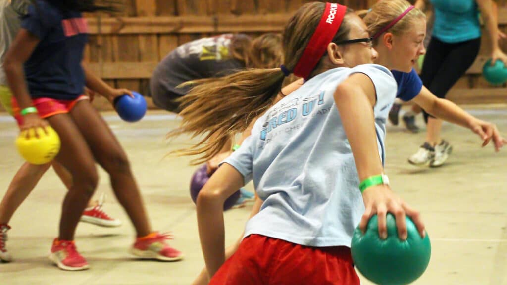 girls dodgeball game