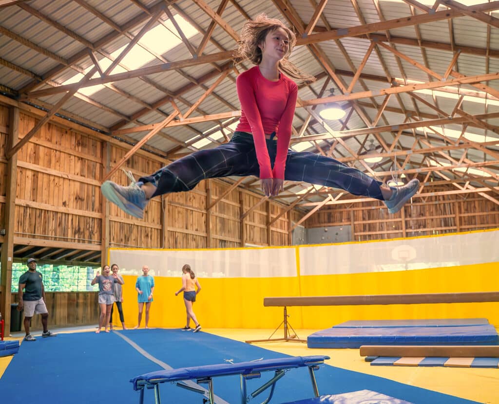 gymnastics mini tramp trick