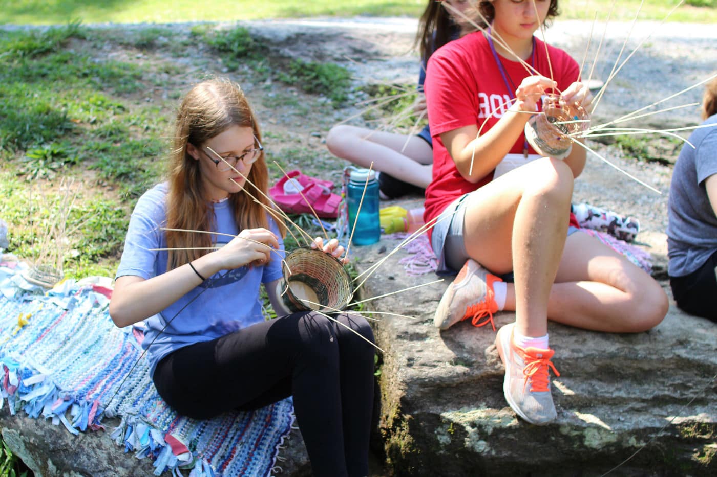 summer camp basket weaving