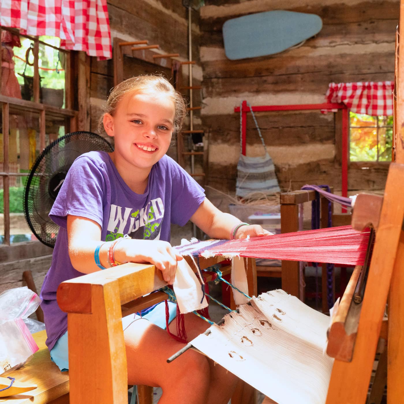 summer camp weaving girl