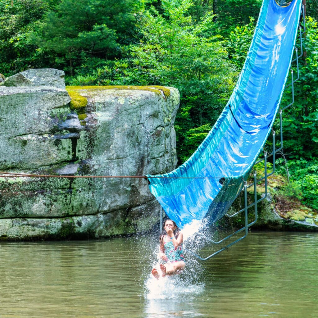 summer camp waterslide thrill