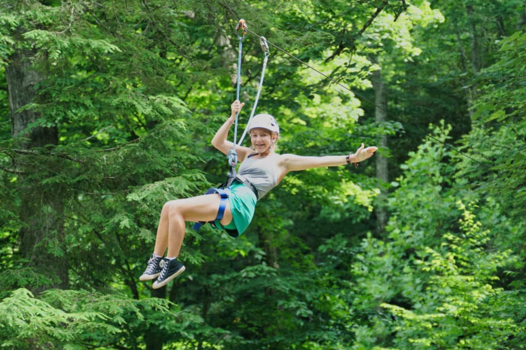 summer camp zipline girl