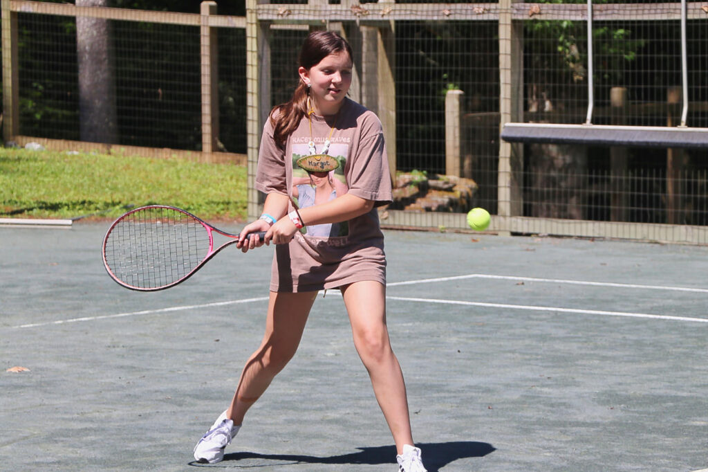 playing camp tennis