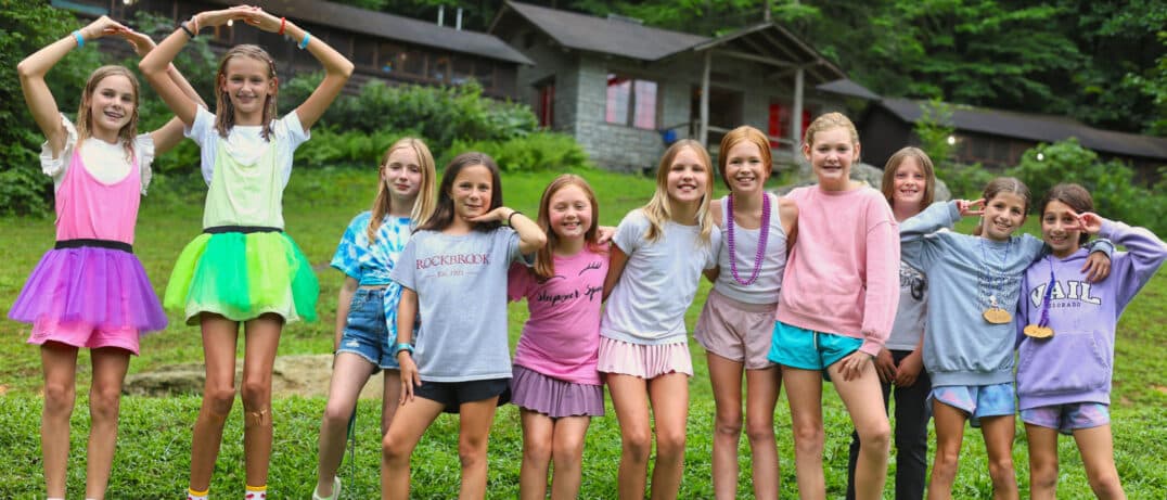 line up of camp girls
