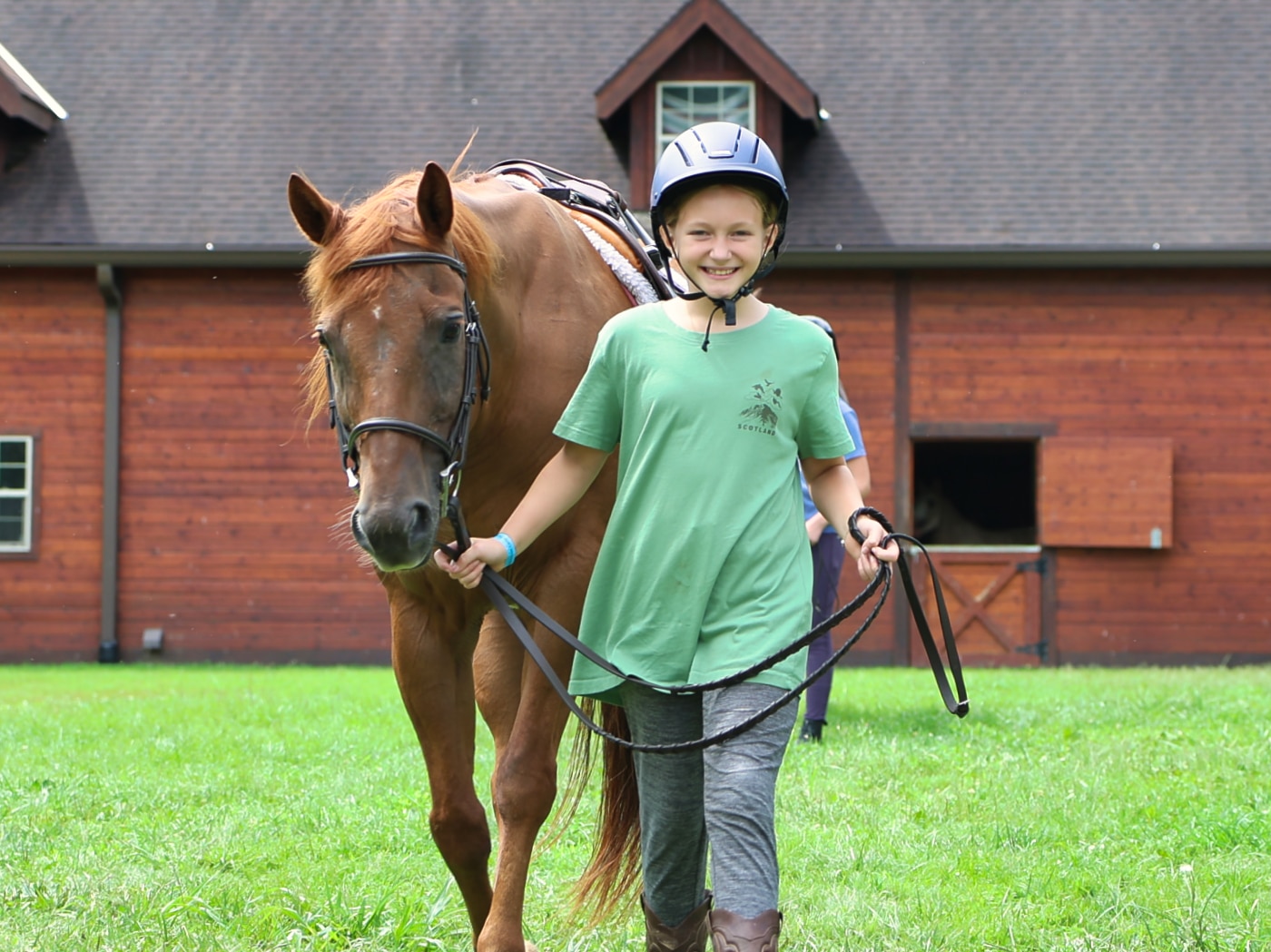 rockbrook girl with horse at summer camp